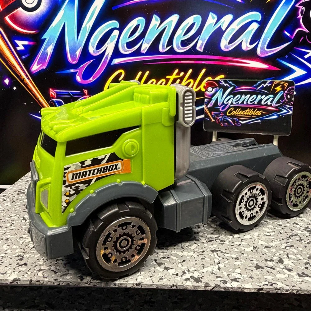 Matchbox CFM69 2014 Mattel Green Grey Off-Road Semi Truck Cab Toy Vehicle